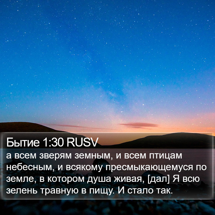 Бытие 1:30 RUSV Bible Study