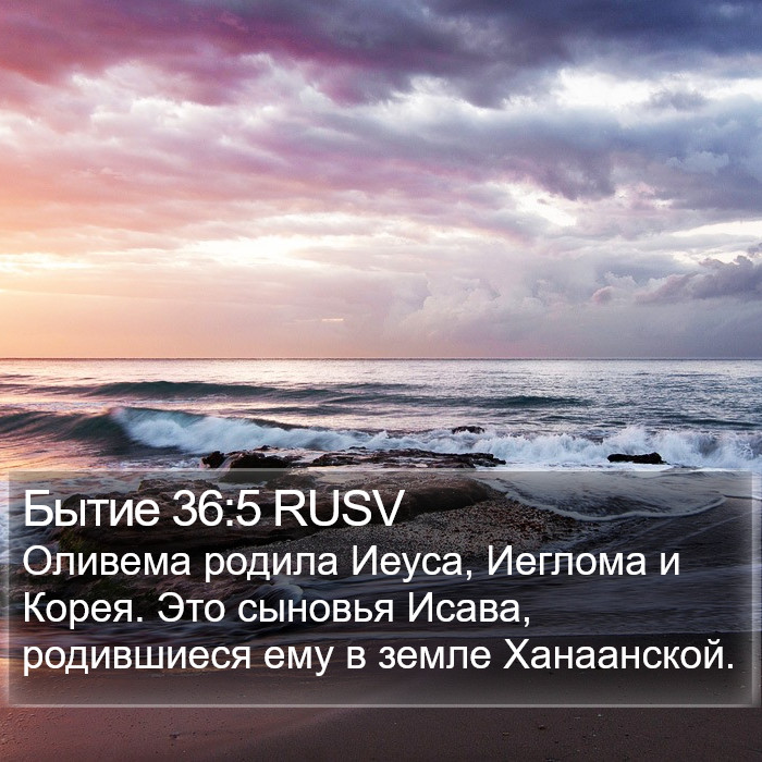 Бытие 36:5 RUSV Bible Study