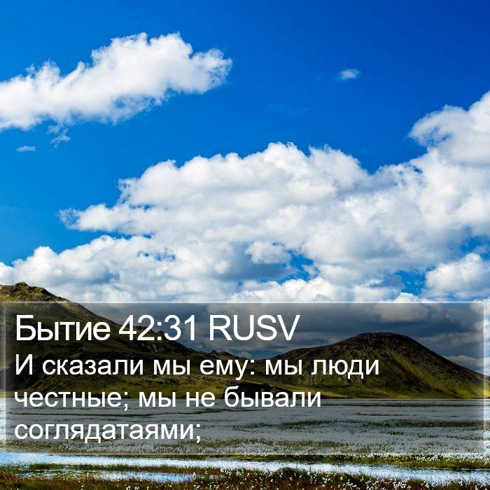 Бытие 42:31 RUSV Bible Study