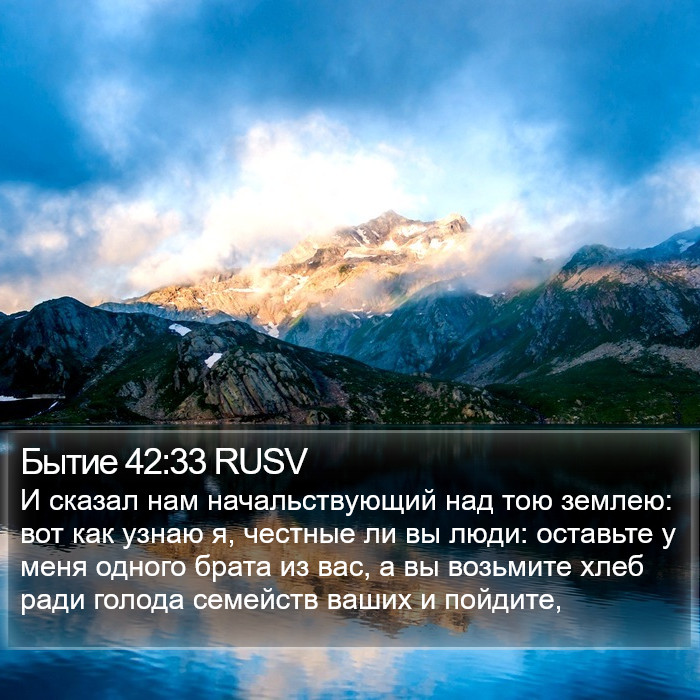 Бытие 42:33 RUSV Bible Study