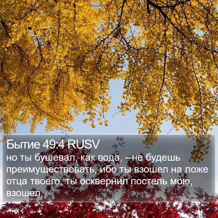 Бытие 49:4 RUSV Bible Study