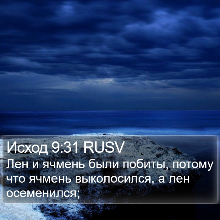 Исход 9:31 RUSV Bible Study