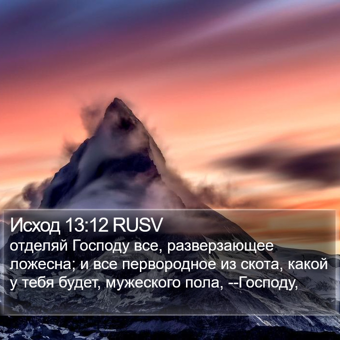 Исход 13:12 RUSV Bible Study