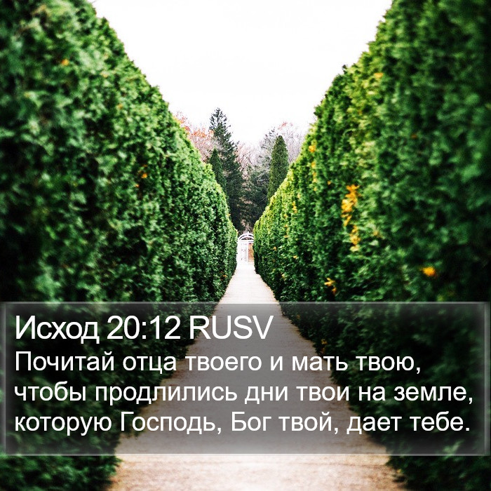 Исход 20:12 RUSV Bible Study