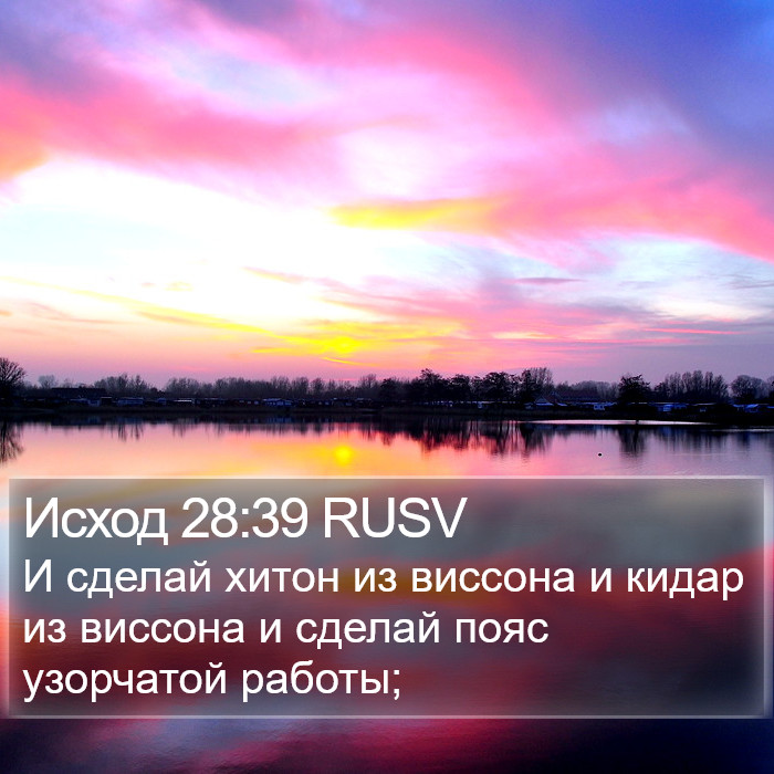 Исход 28:39 RUSV Bible Study