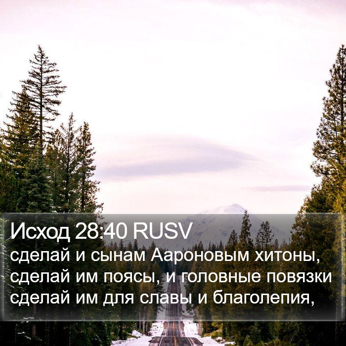 Исход 28:40 RUSV Bible Study