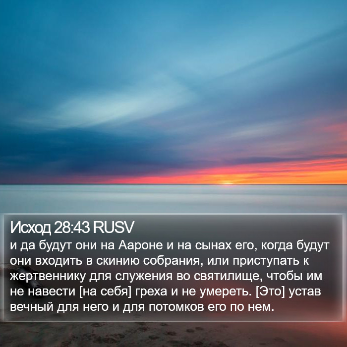 Исход 28:43 RUSV Bible Study