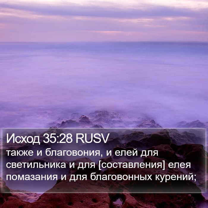 Исход 35:28 RUSV Bible Study