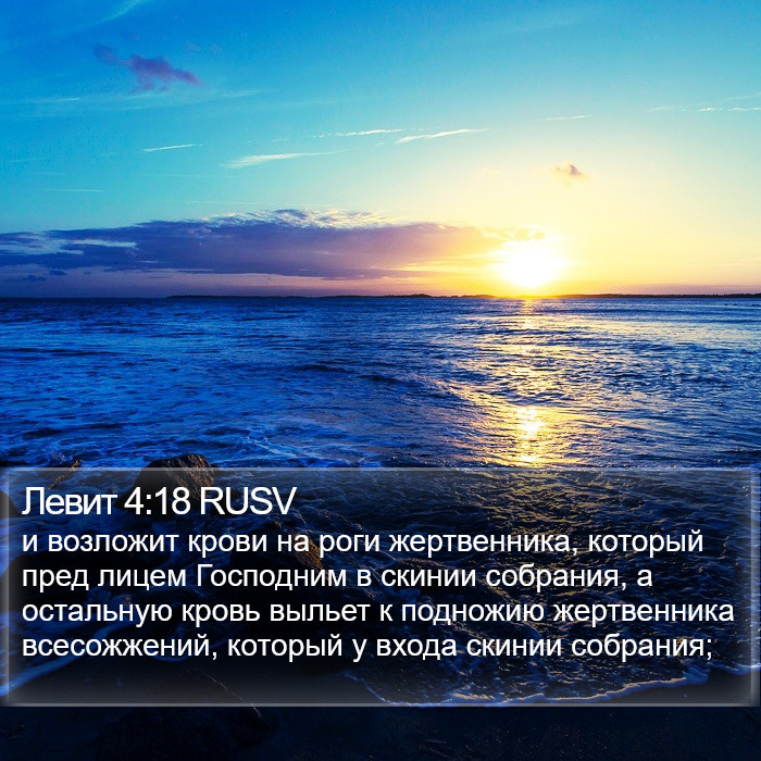 Левит 4:18 RUSV Bible Study