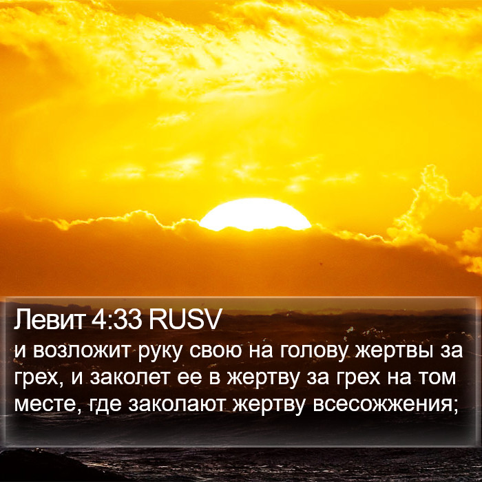 Левит 4:33 RUSV Bible Study