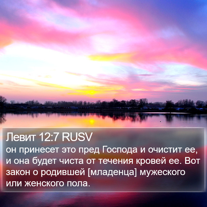 Левит 12:7 RUSV Bible Study