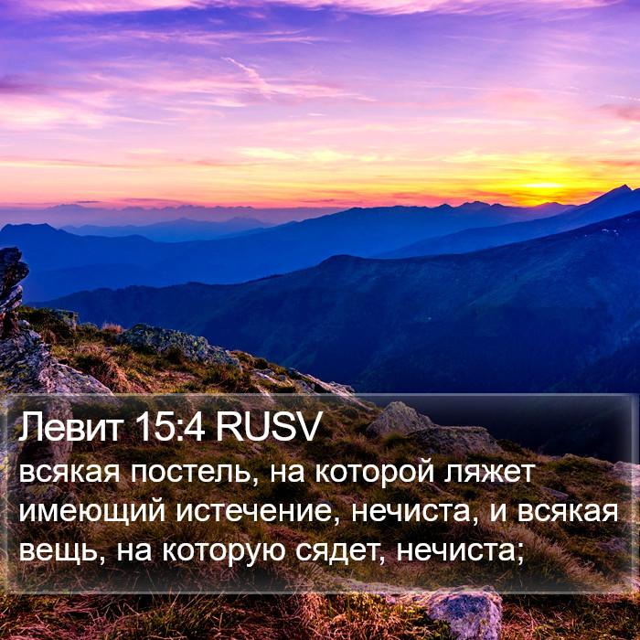 Левит 15:4 RUSV Bible Study