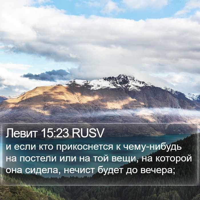 Левит 15:23 RUSV Bible Study