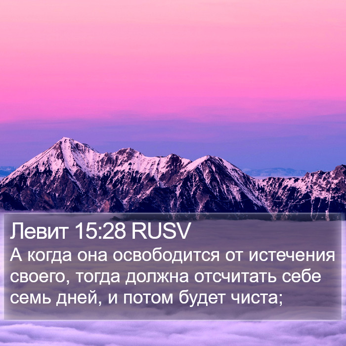 Левит 15:28 RUSV Bible Study