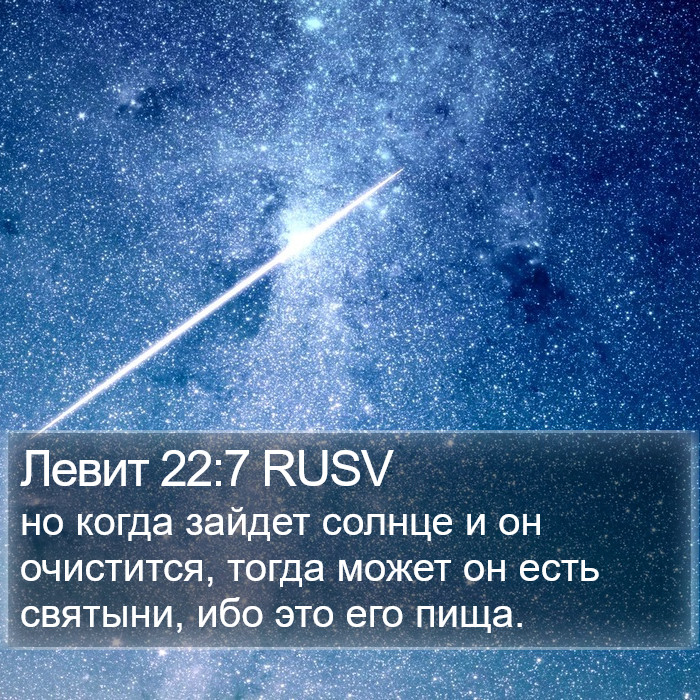 Левит 22:7 RUSV Bible Study