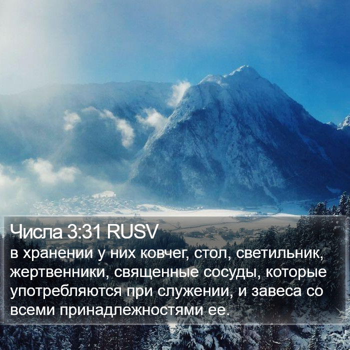 Числа 3:31 RUSV Bible Study