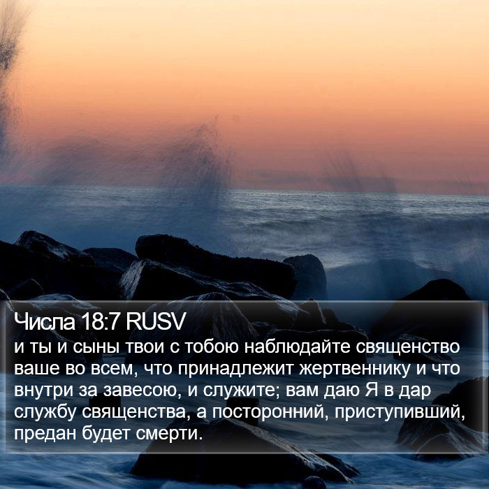 Числа 18:7 RUSV Bible Study