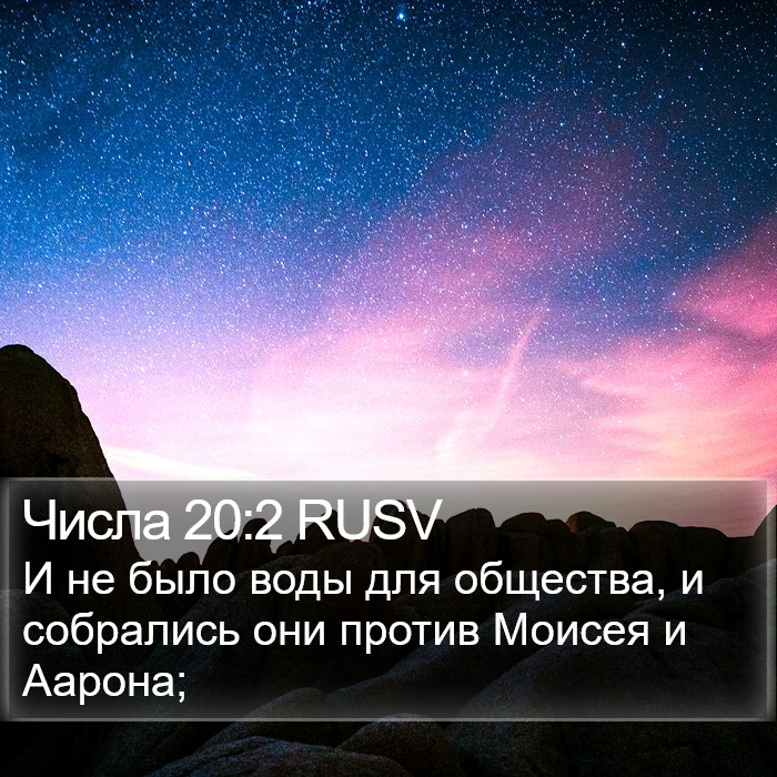 Числа 20:2 RUSV Bible Study