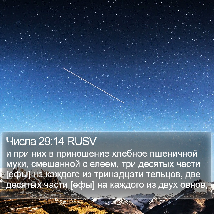 Числа 29:14 RUSV Bible Study