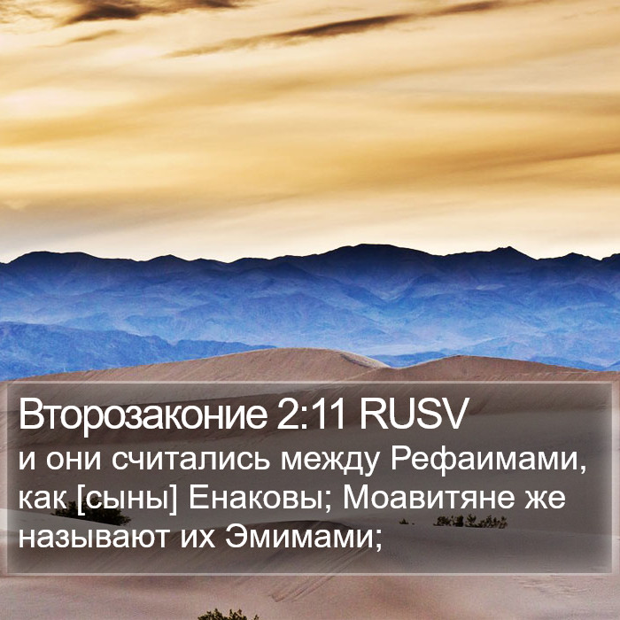 Второзаконие 2:11 RUSV Bible Study