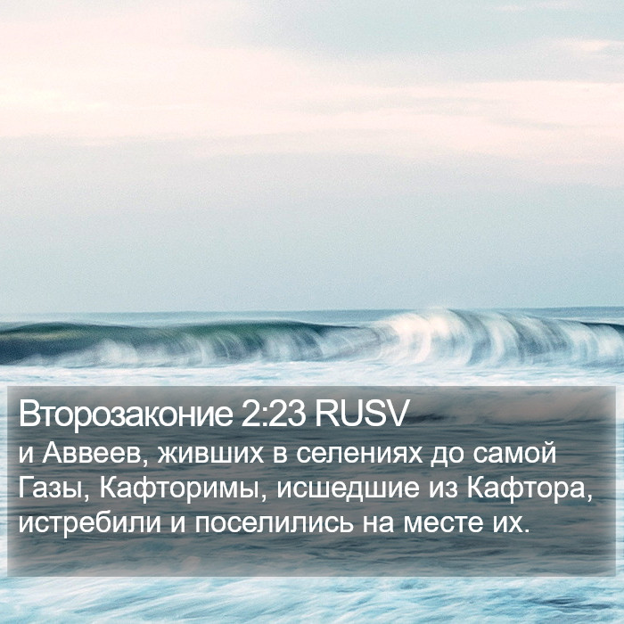 Второзаконие 2:23 RUSV Bible Study