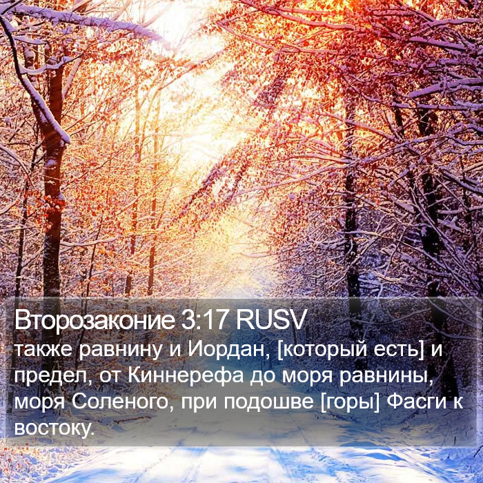 Второзаконие 3:17 RUSV Bible Study