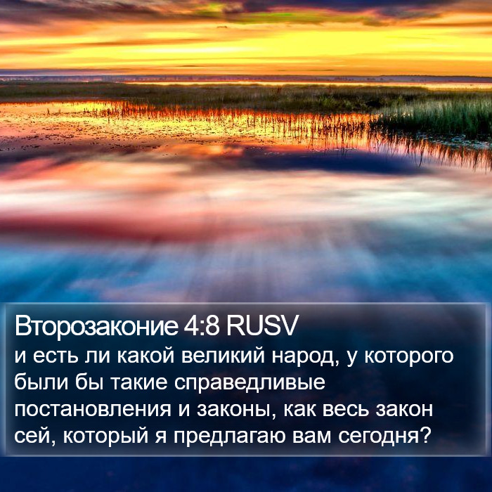 Второзаконие 4:8 RUSV Bible Study