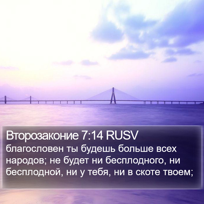 Второзаконие 7:14 RUSV Bible Study