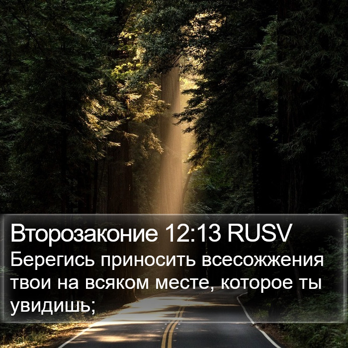 Второзаконие 12:13 RUSV Bible Study