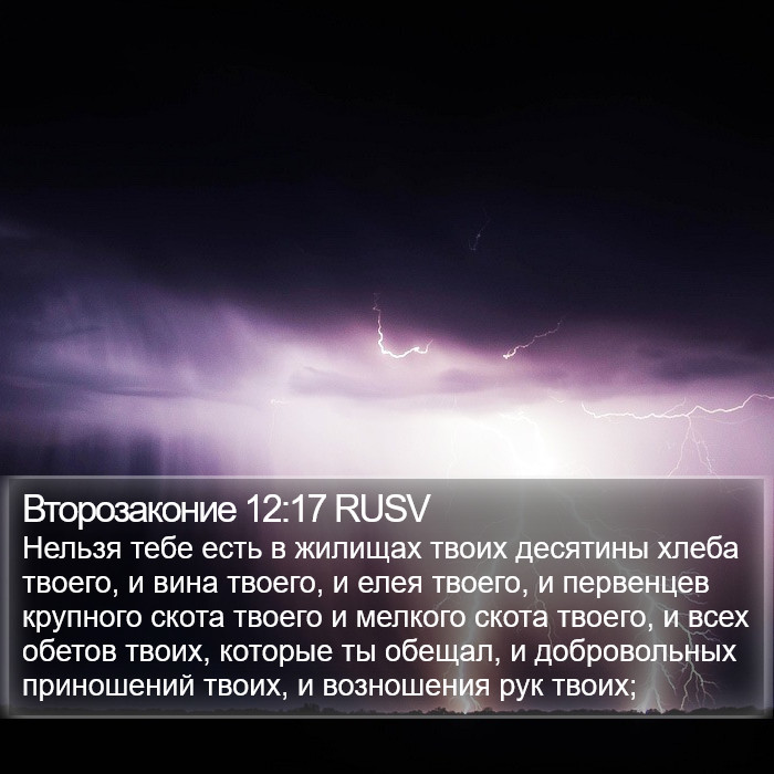 Второзаконие 12:17 RUSV Bible Study