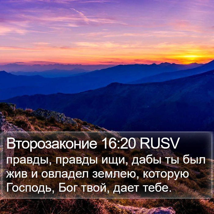 Второзаконие 16:20 RUSV Bible Study