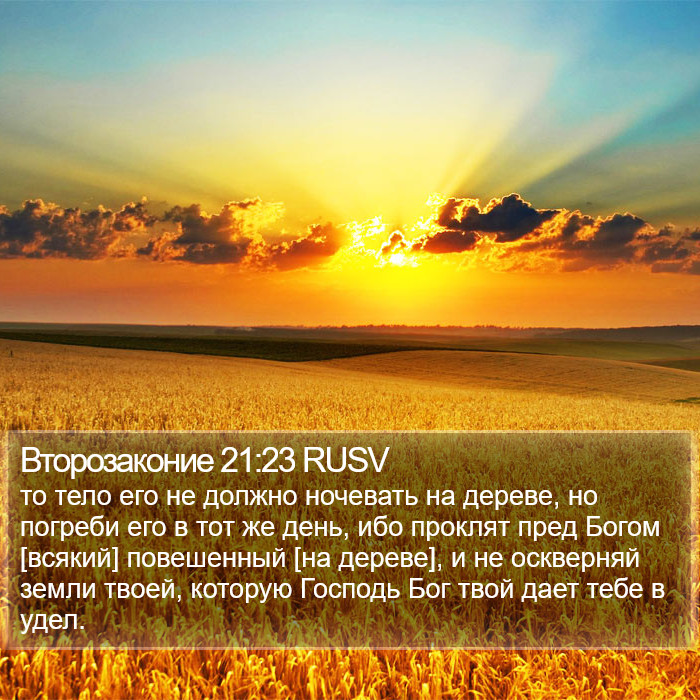 Второзаконие 21:23 RUSV Bible Study