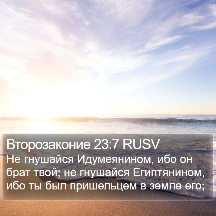 Второзаконие 23:7 RUSV Bible Study