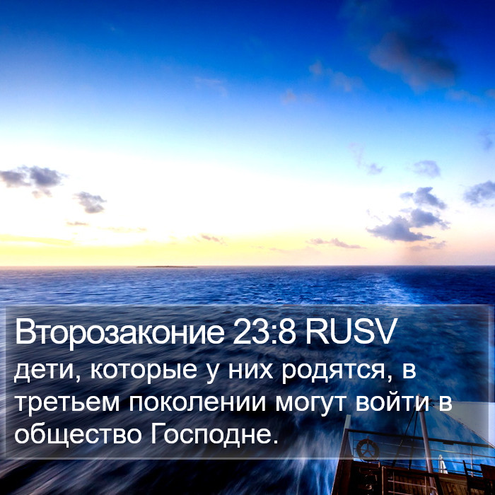 Второзаконие 23:8 RUSV Bible Study