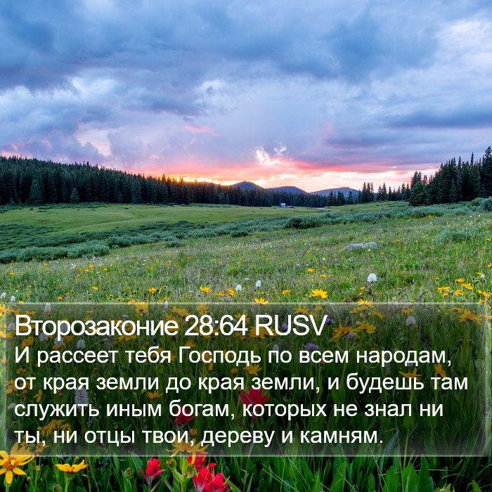 Второзаконие 28:64 RUSV Bible Study