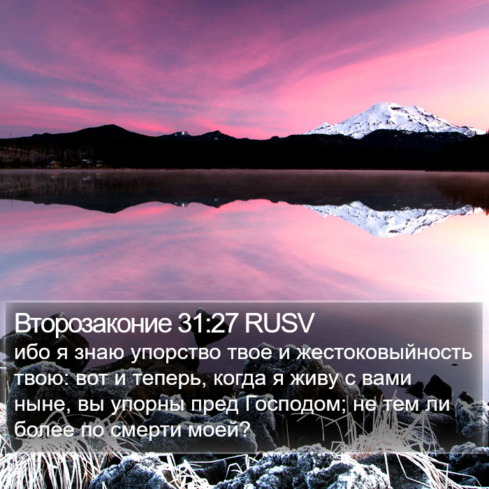 Второзаконие 31:27 RUSV Bible Study