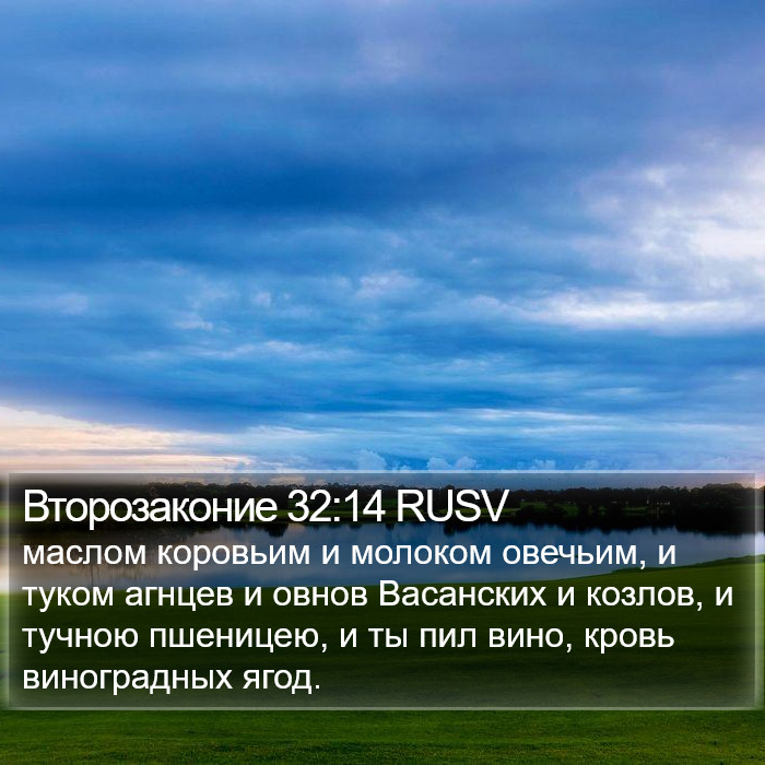 Второзаконие 32:14 RUSV Bible Study