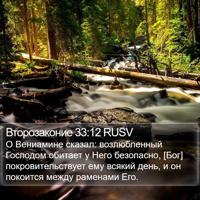 Второзаконие 33:12 RUSV Bible Study