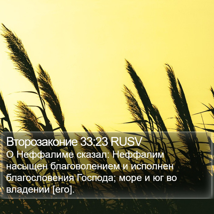 Второзаконие 33:23 RUSV Bible Study