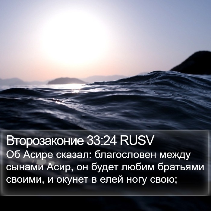 Второзаконие 33:24 RUSV Bible Study