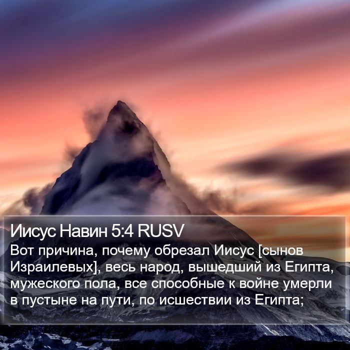 Иисус Навин 5:4 RUSV Bible Study