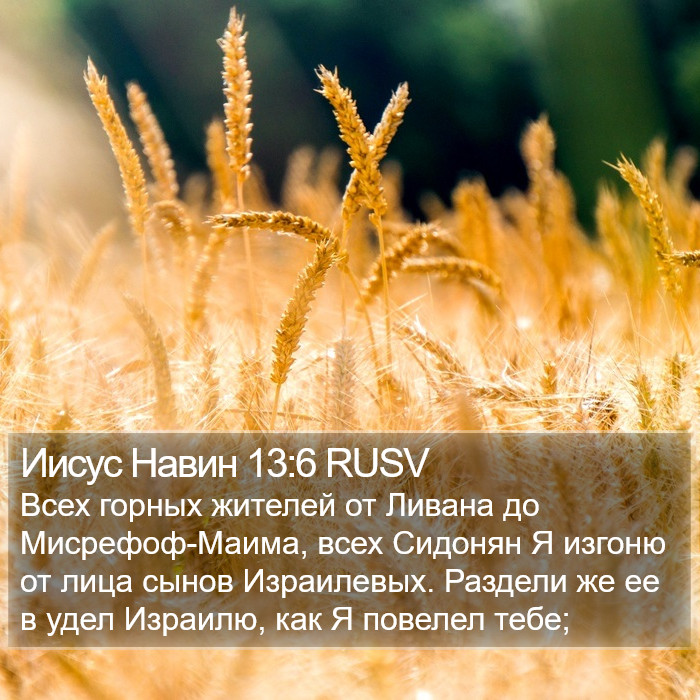 Иисус Навин 13:6 RUSV Bible Study