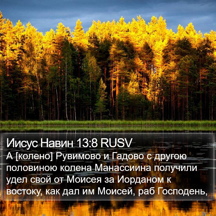 Иисус Навин 13:8 RUSV Bible Study