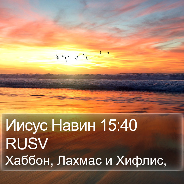 Иисус Навин 15:40 RUSV Bible Study