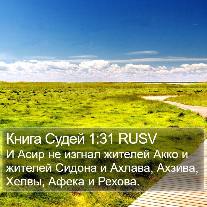 Книга Судей 1:31 RUSV Bible Study