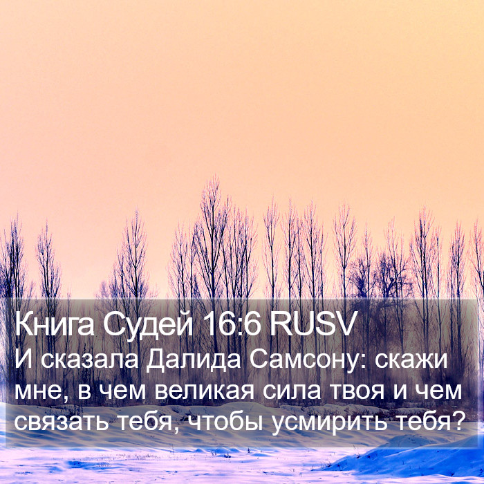 Книга Судей 16:6 RUSV Bible Study