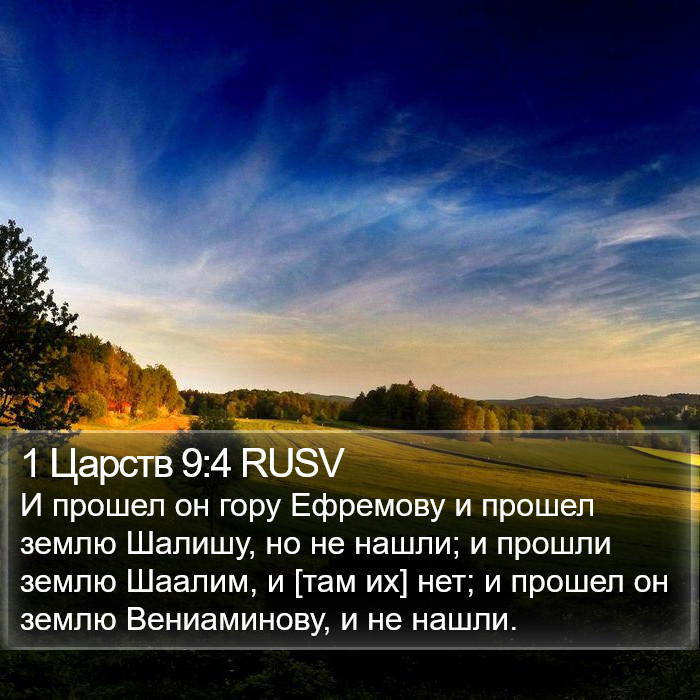 1 Царств 9:4 RUSV Bible Study