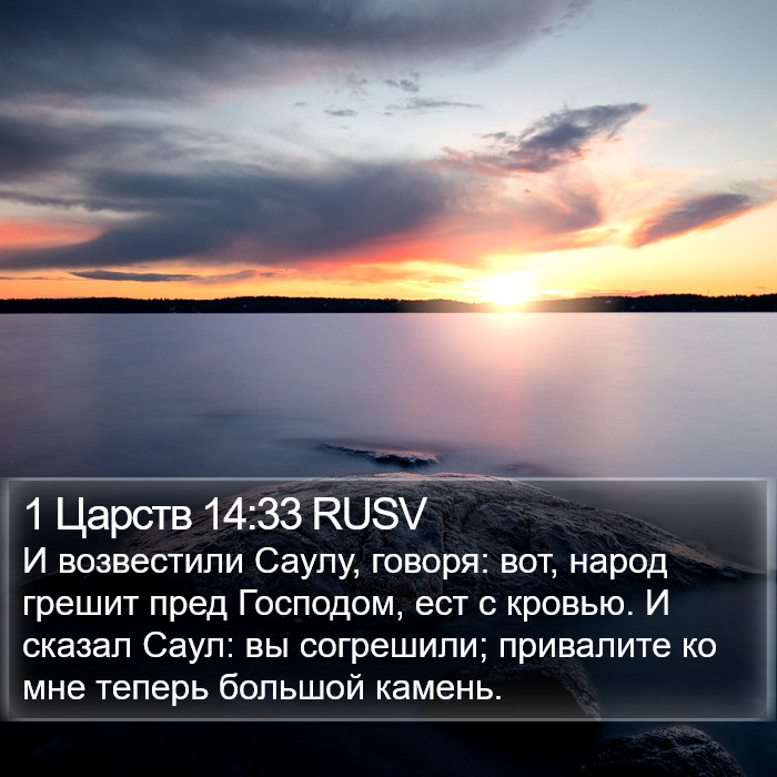 1 Царств 14:33 RUSV Bible Study