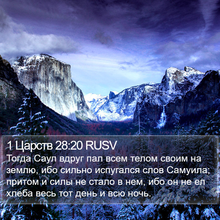 1 Царств 28:20 RUSV Bible Study