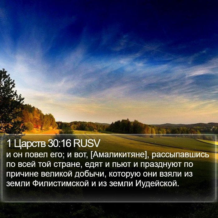 1 Царств 30:16 RUSV Bible Study